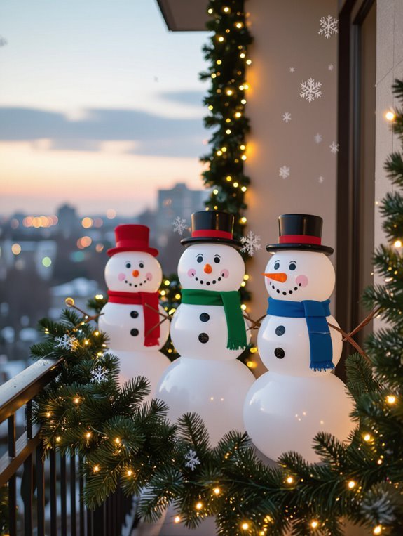 festive balloon snowman decor