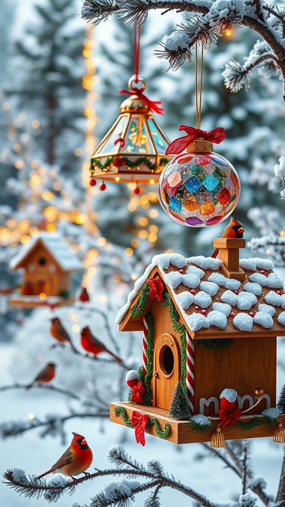 festive bird feeders delight