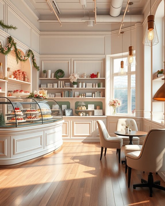 festive cake shop ambiance