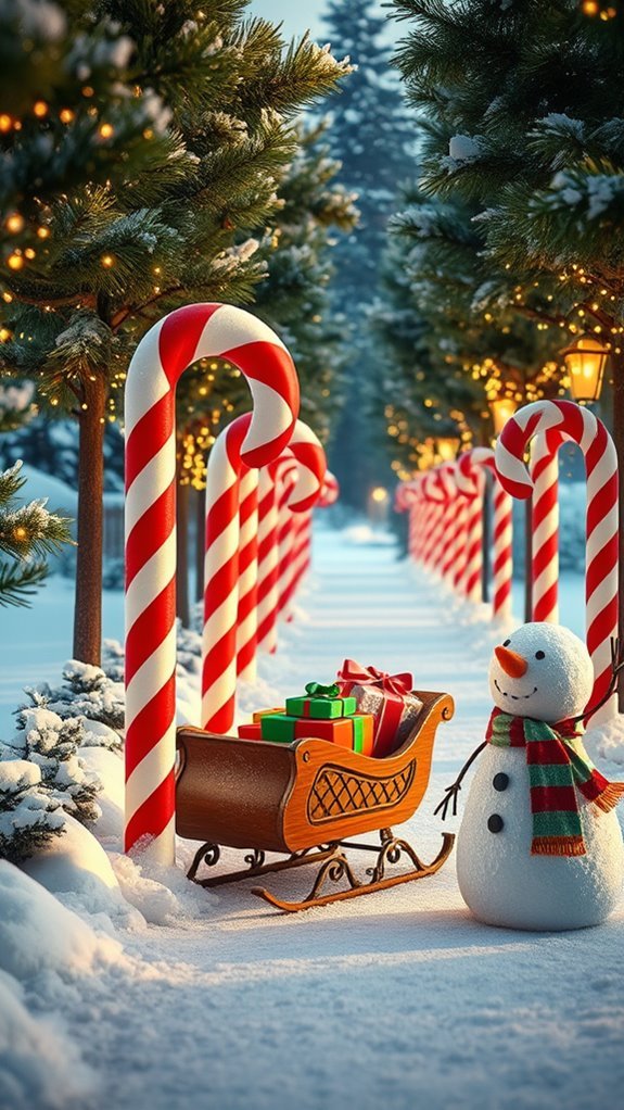 festive candy cane decor