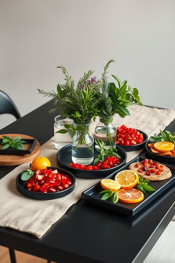 festive garnishes enhance dining