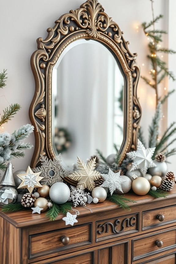 festive mirror holiday decor