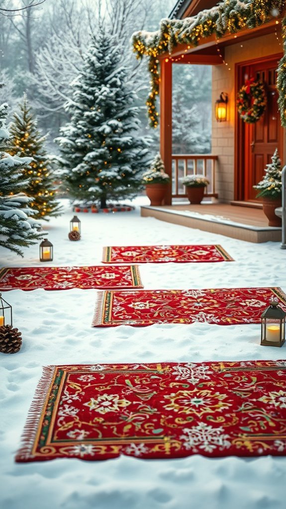 festive outdoor rugs enhance decor
