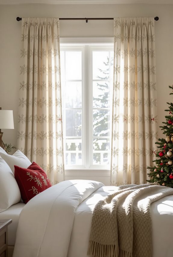 festive patterned drapes with tassels