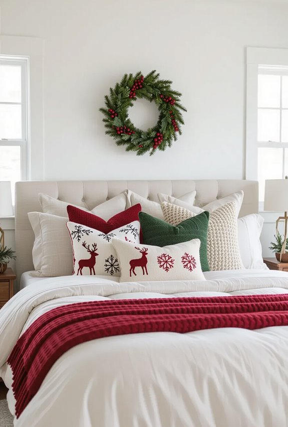 festive patterned pillows enliven