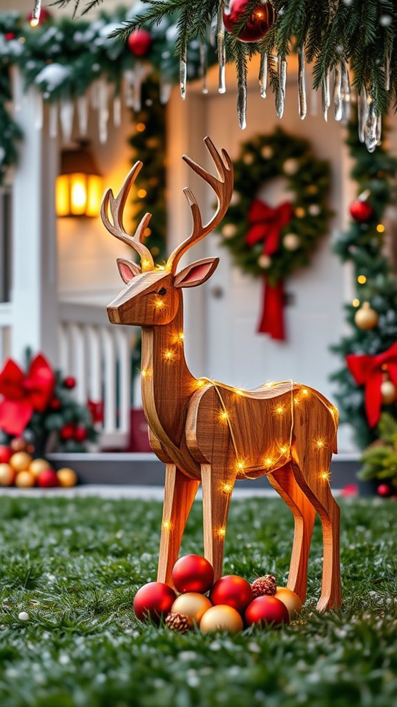 festive reindeer lawn decorations