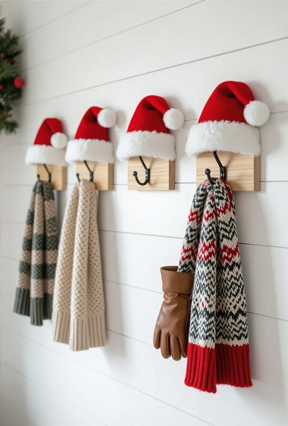 festive santa hat wallhooks