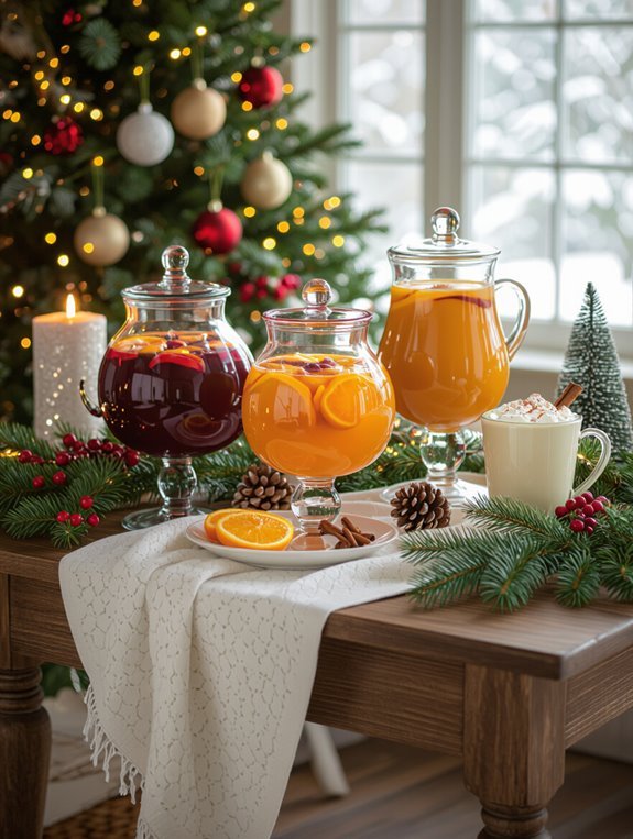 festive seasonal drink stations