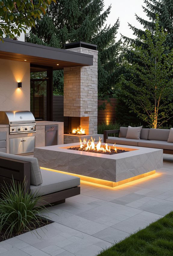 fire pit adjacent cozy gathering space