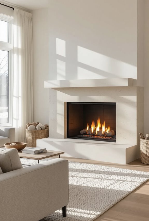 fireplace centered cozy mantel styling
