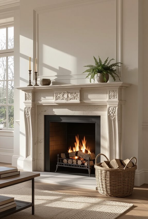 fireplace centered inviting balanced focal point