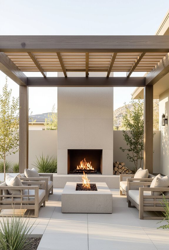 fireplace enhanced outdoor living space
