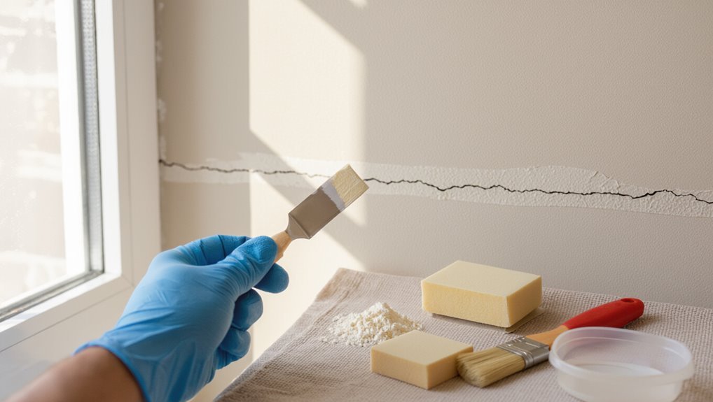 fix cracks before painting