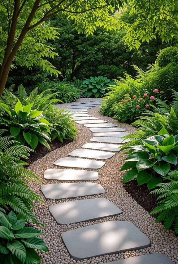 flagstone steps with pebble edge