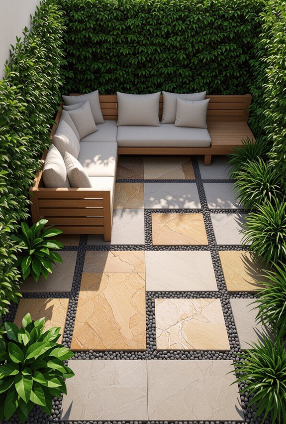 flagstones paired with pavers