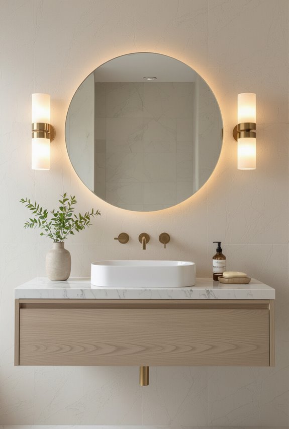 flattering vertical sconces for vanities