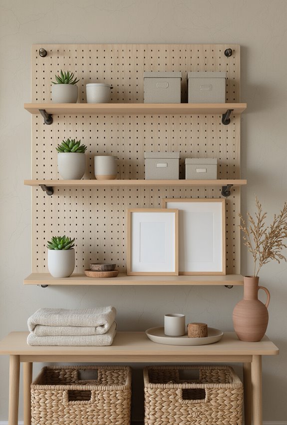 flexible pegboard storage display system