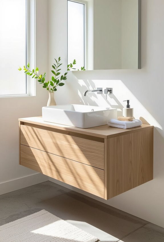 float mounted vanity maximizes space