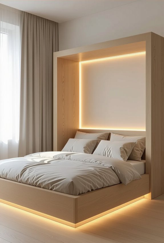 floating beds with lighting