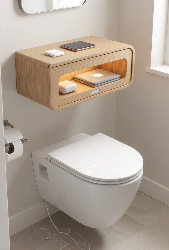 floating cabinet with charging