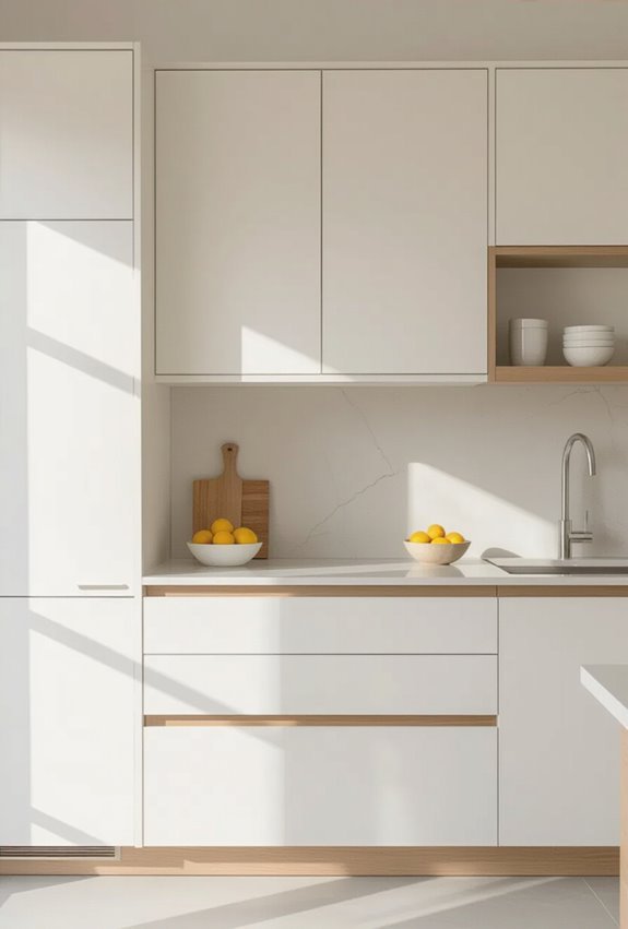 floating cabinets open space