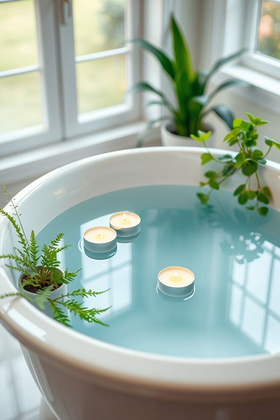floating candle plant arrangement