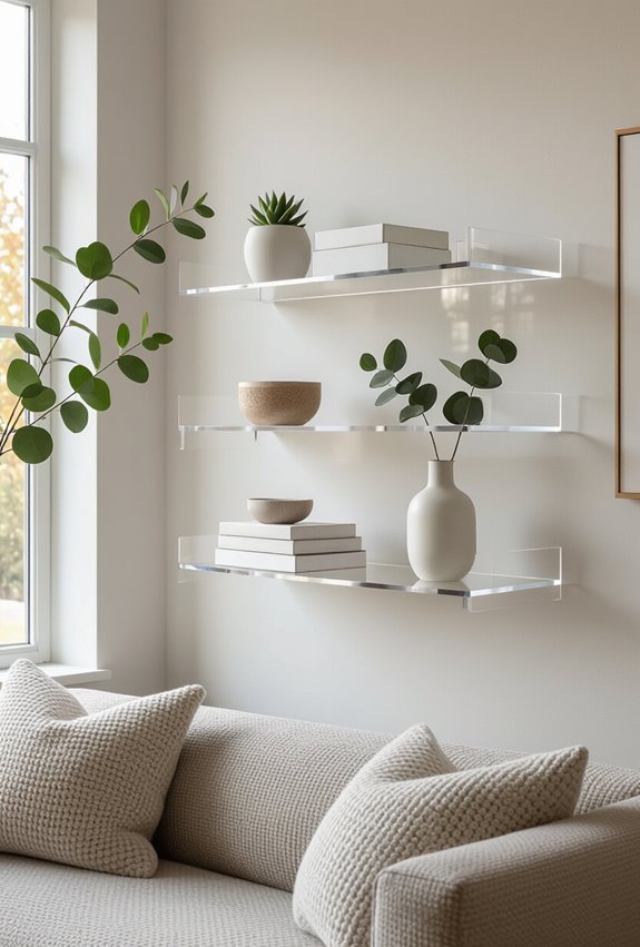 floating clear acrylic display