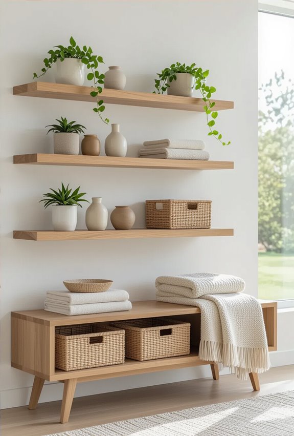 floating corner shelves for display