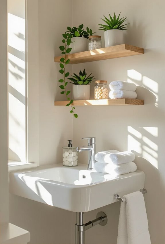 floating corner tier shelves
