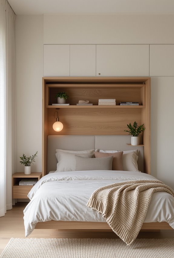 floating headboard with storage