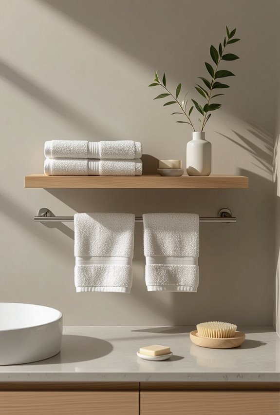 floating layered towel storage