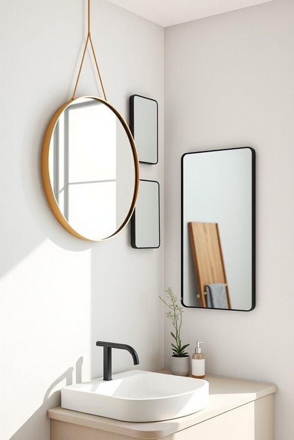 floating mirrors for space saving