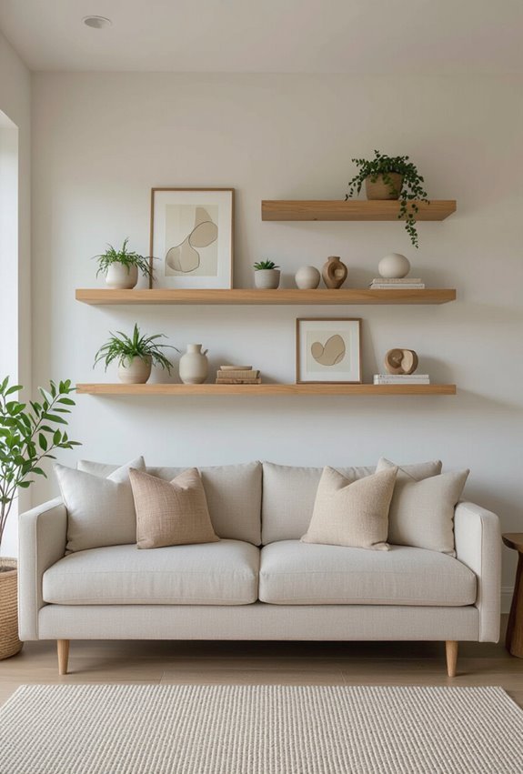 floating shelves display decor