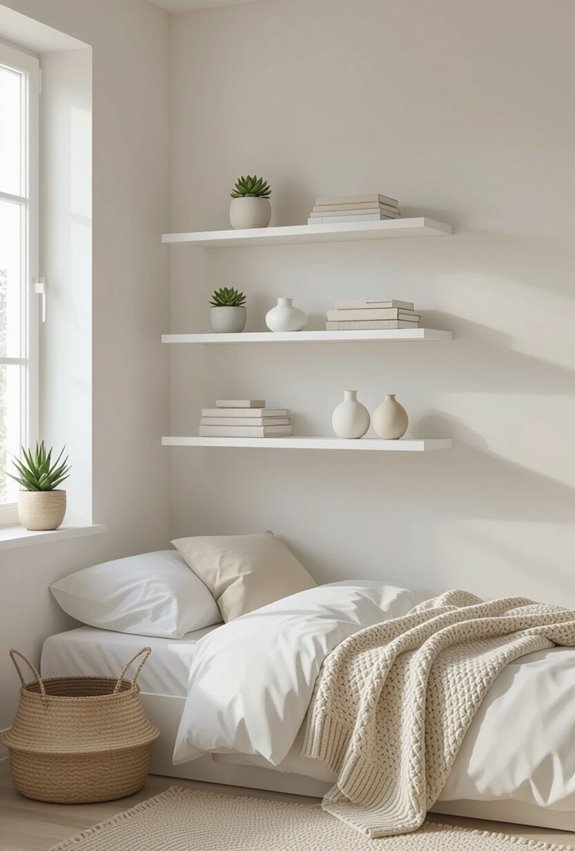floating shelves for minimalism