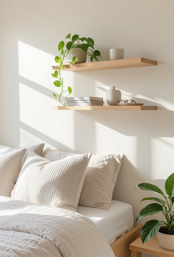 floating shelves for storage