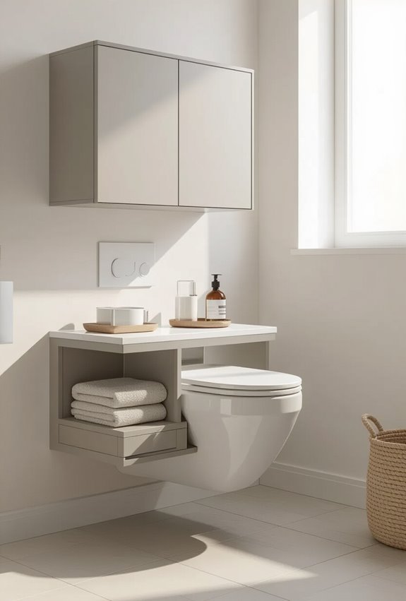 floating sleek wall cabinet