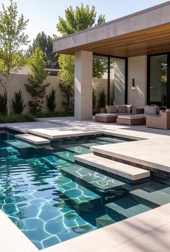 floating steps lounge ledges