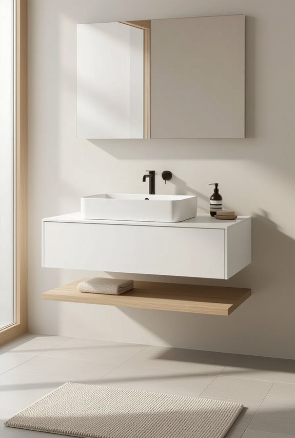 floating vanity concealed plumbing