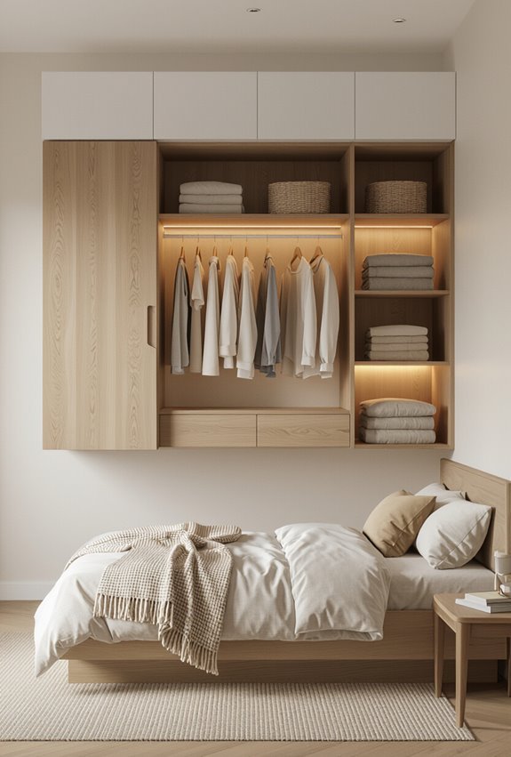 floating wardrobe studio storage