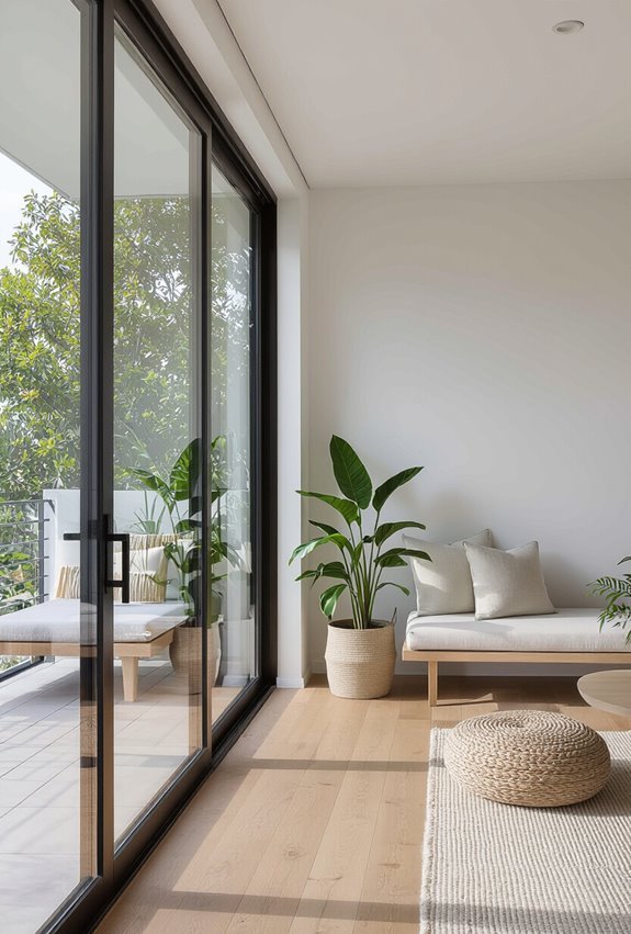 floor to ceiling balcony windows