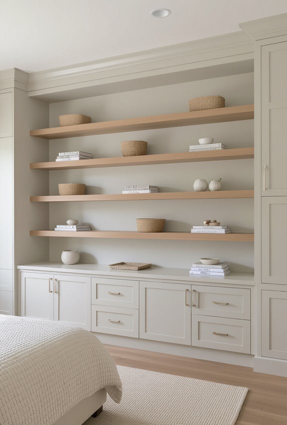 floor to ceiling curated shelving