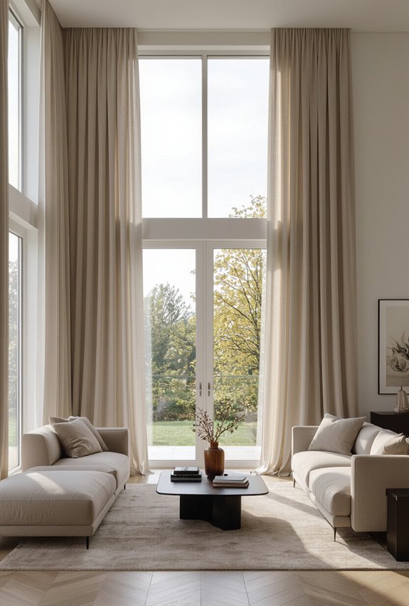 floor to ceiling drapes elevate