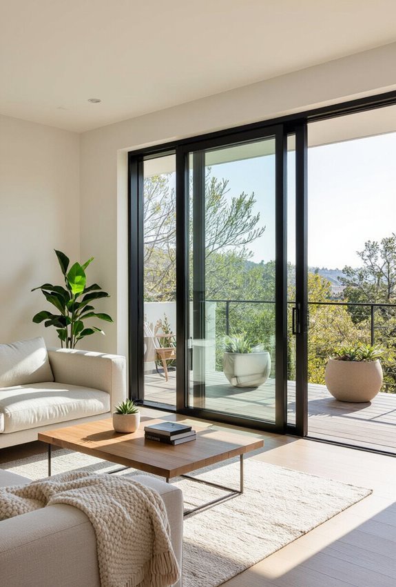 floor to ceiling glass doors
