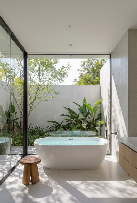 floor to ceiling glass privacy