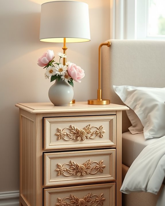 floral accent nightstand decor