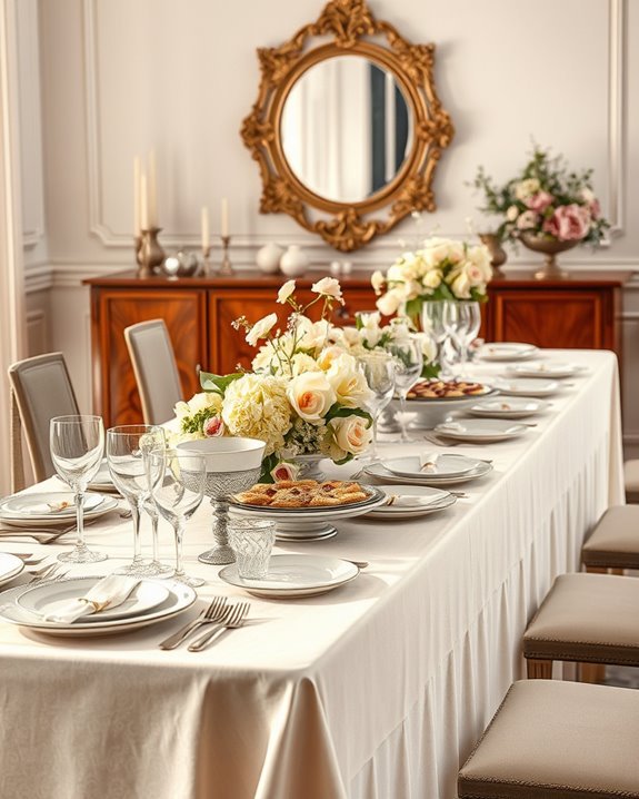 floral accents enhance buffet