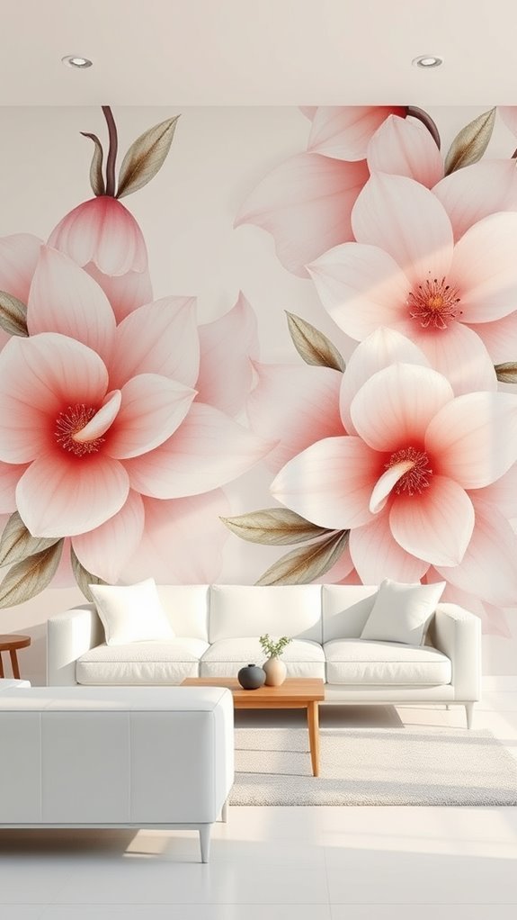 floral accents in minimalism