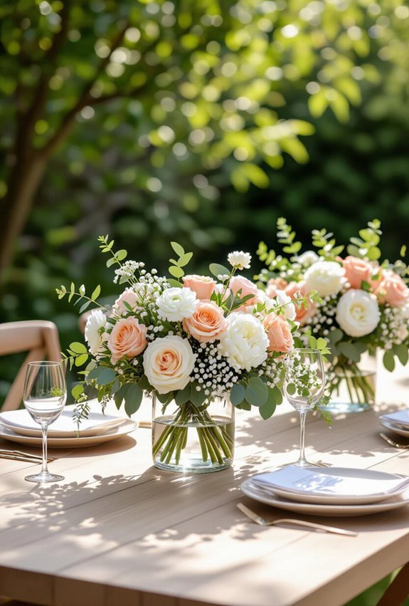 floral centerpieces with greenery