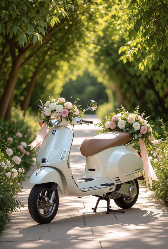 floral decorated scooter grand entrance