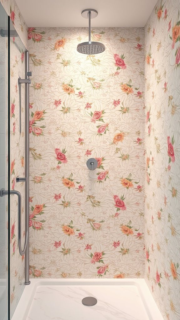 floral tiles for bathrooms
